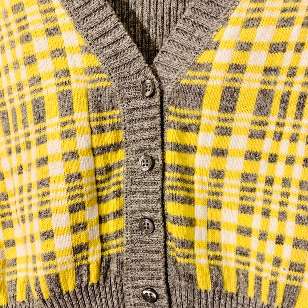 Vintage Plead Crop Cardigan